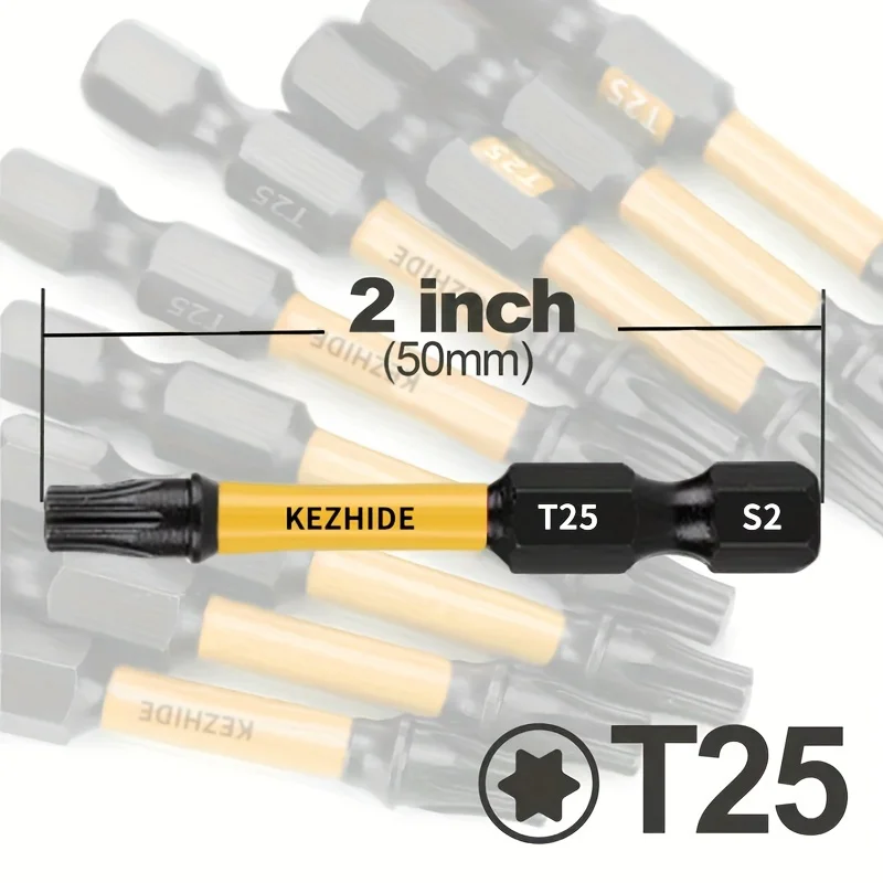 T25 impact drill bit: durable screwdriver head, suitable for wood, metal, plastic - very suitable for homes, offices, factories