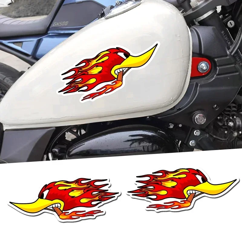 

Мотоциклетные наклейки с пламенной уткой для мотоцикла, топливный бак, шлем, сделай сам, гоночный стиль тела, водостойкие виниловые наклейки на окно автомобиля, бампер