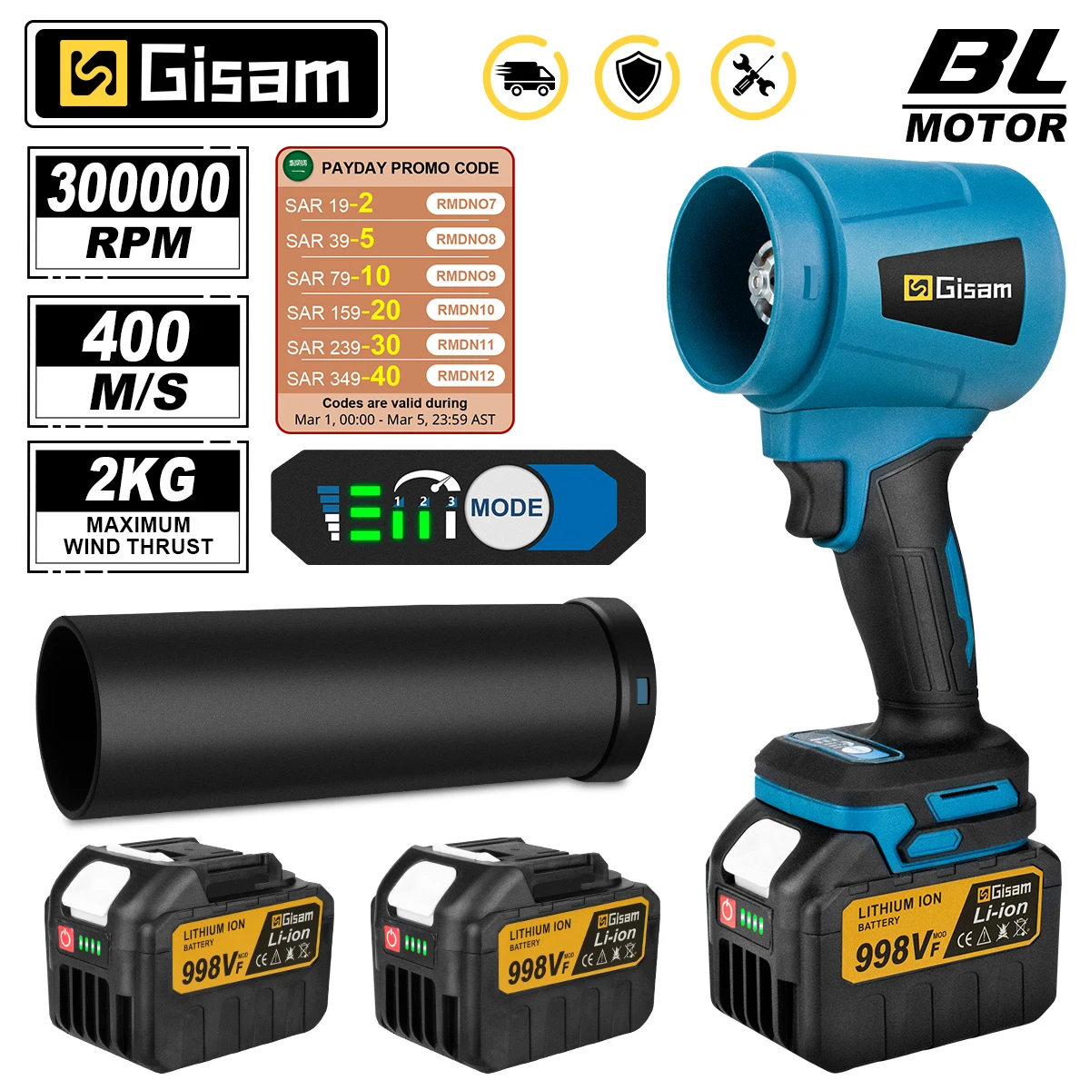 G Nakon 300000 RPM Fırçasız Elektrikli Turbo Üfleyiciler Jet Fan 400 M/S El Yaprak Üfleyici Toz Üfleme Aracı Makita 18 V Pil