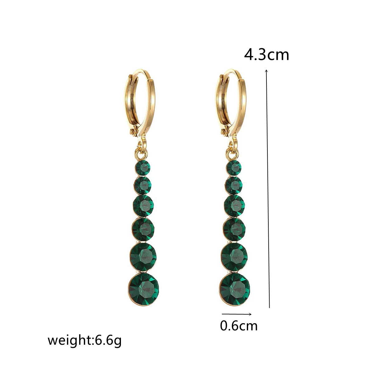 Green Zircon Crystal Water Drop Earring for Women Temperament Ear Buckle Personality Rhinestone Earrings Wedding Jewelry