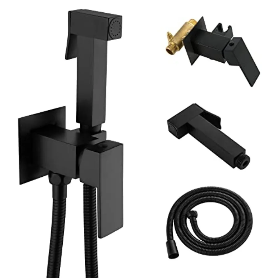

Warm Water Bidet Sprayer for Toilet with Hot and Cold Brass Rough-in Valve Stainless Steel Handheld Bidet Attachment Set for Fe