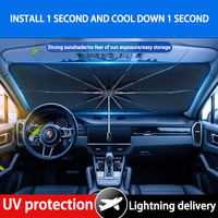 Car parasol sunscreen, thermal insulation, front windshield, sunscreen, silver-coated, thickened, sunscreen, portable storage
