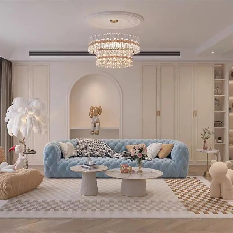 Sofá europeu simples estilo creme americano