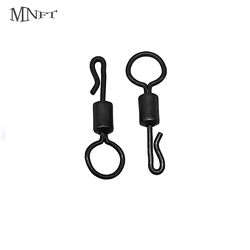 MNFT 100Pcs Fishing Rigs Snap Big Eye Carp Fishing Quick Change Q Shaped Lengthen Swivels Matter Black Color Fishing Connectors