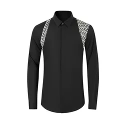 Camisa con correa para el hombro para hombre, Top de algodón ajustado, ropa personalizada, otoño e invierno, 2024