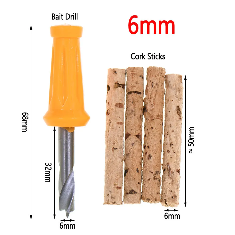 Corer de corcho para cebo de carpa con broca inoxidable