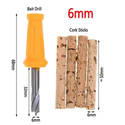 Corer de corcho para cebo de carpa con broca inoxidable