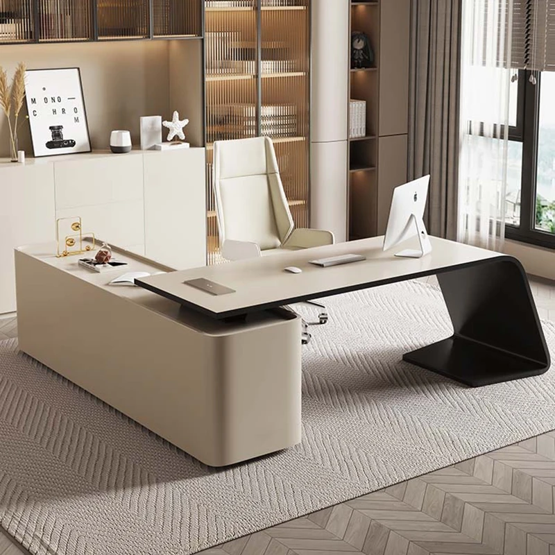 Luxury Study Office Desk Minimalist Organizers Multifunctional Shelves Office Desk Minimalist Home Escrivaninha Trendy Furniture