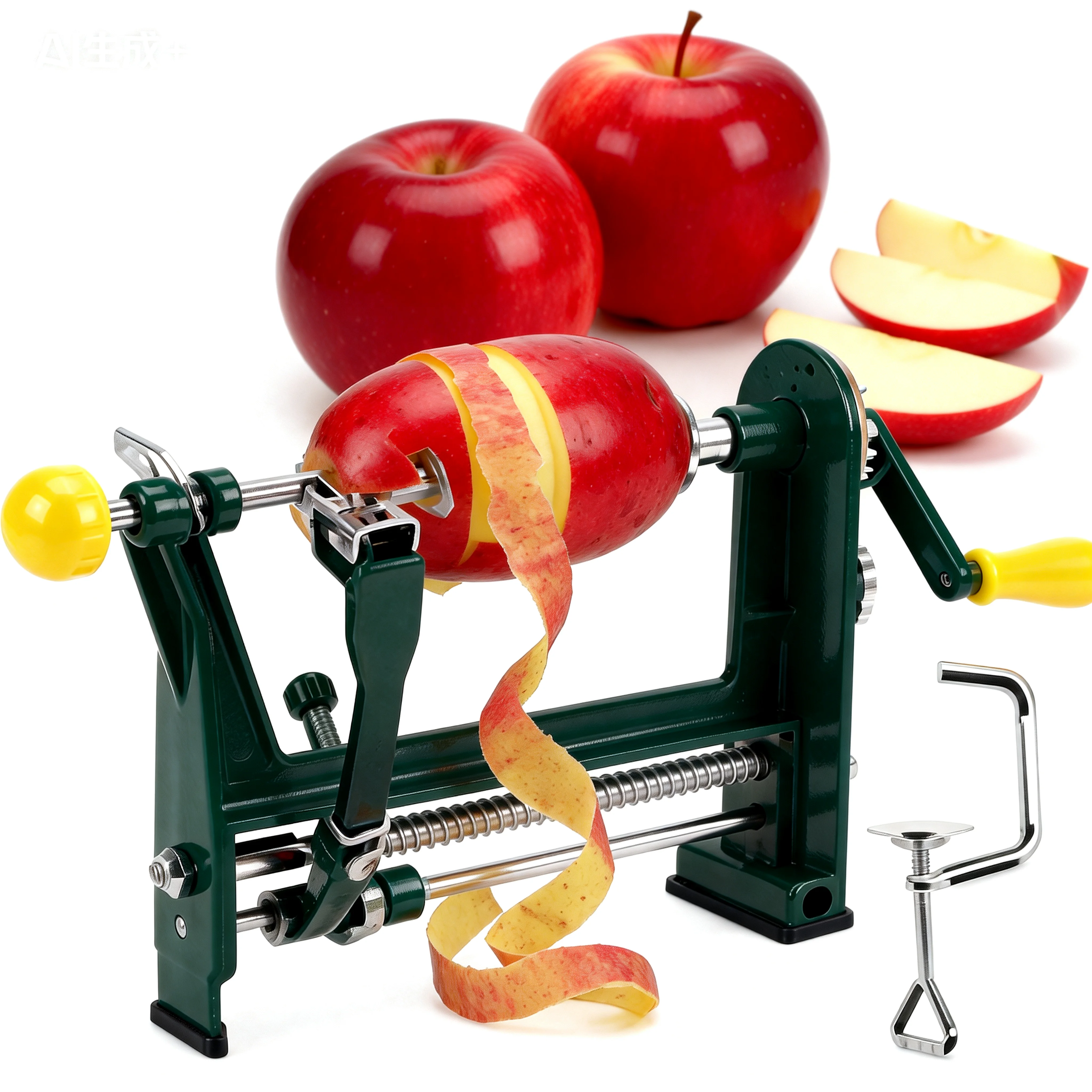 3-in-1 Apfel-Kartoffelschäler, vielseitiger Obstschäler, Schneidemaschine aus Edelstahl mit Saugfuß für die Haushaltsküche