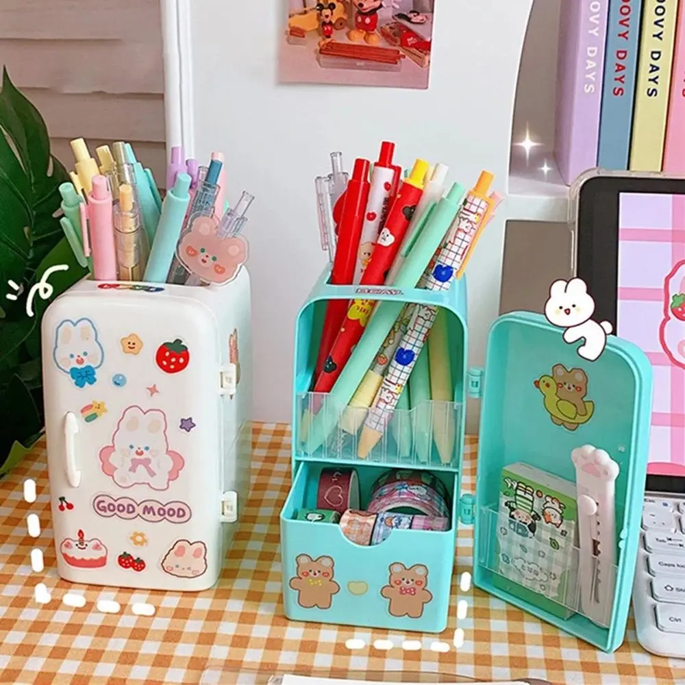 

Desk Accessories Storage Box Creative Kawaii Storage Tube Pen Storage Stand Refrigerator Pen Holder Pencil Case Desk Organizer