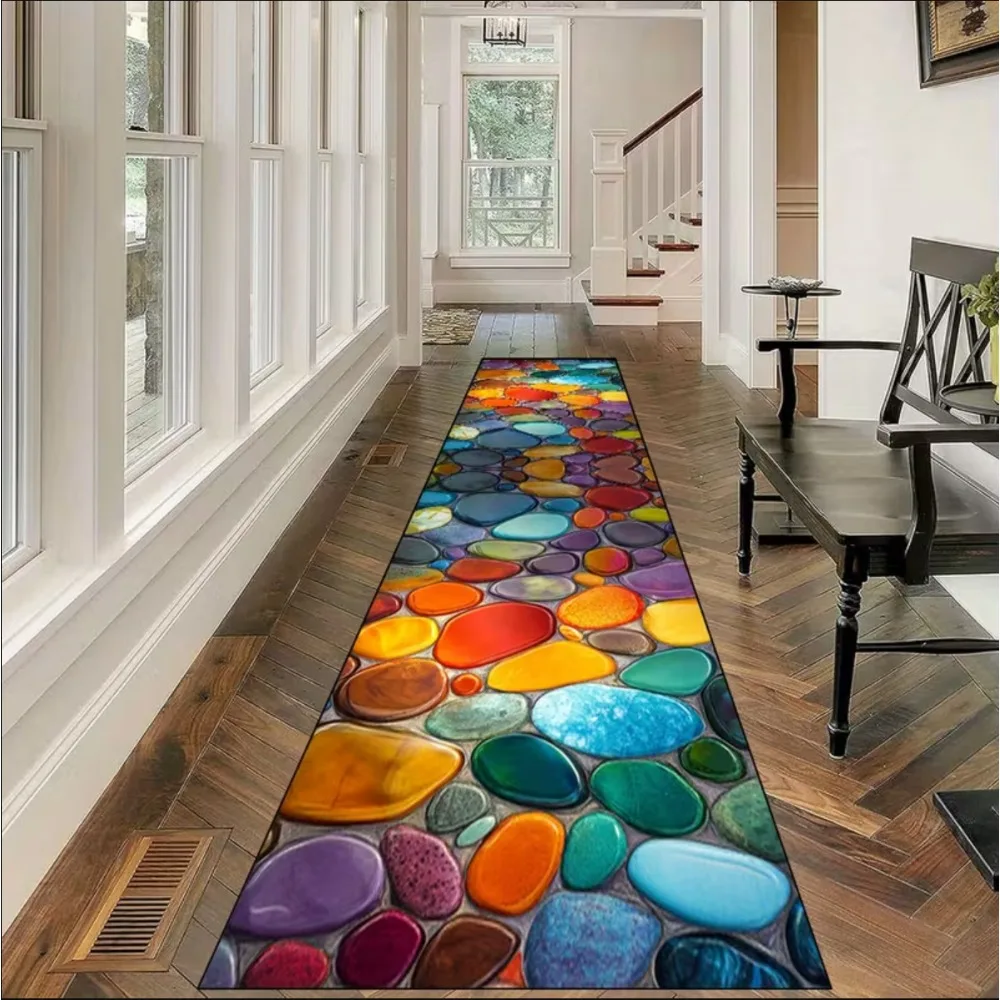 Colorful Pebble Themed Carpet Is Anti Slip Easy To Clean and Durable Perfect for Home Kitchens Corridors or Vacation Homes  Rugs