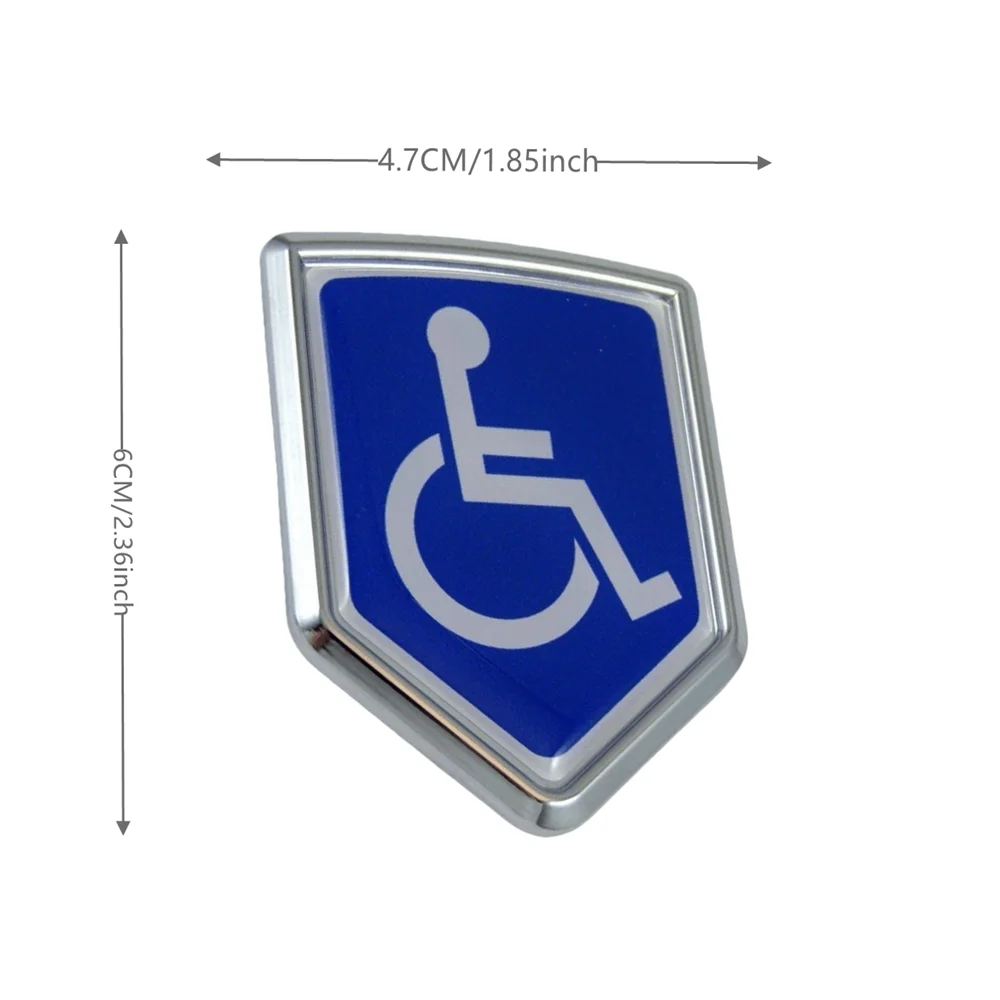 ملصق مائي للمعاقين لسيارة دراجة نارية كروم شعار درع شكل ملصق شارة علامة كريست دراجة أوتوكار شعارات
