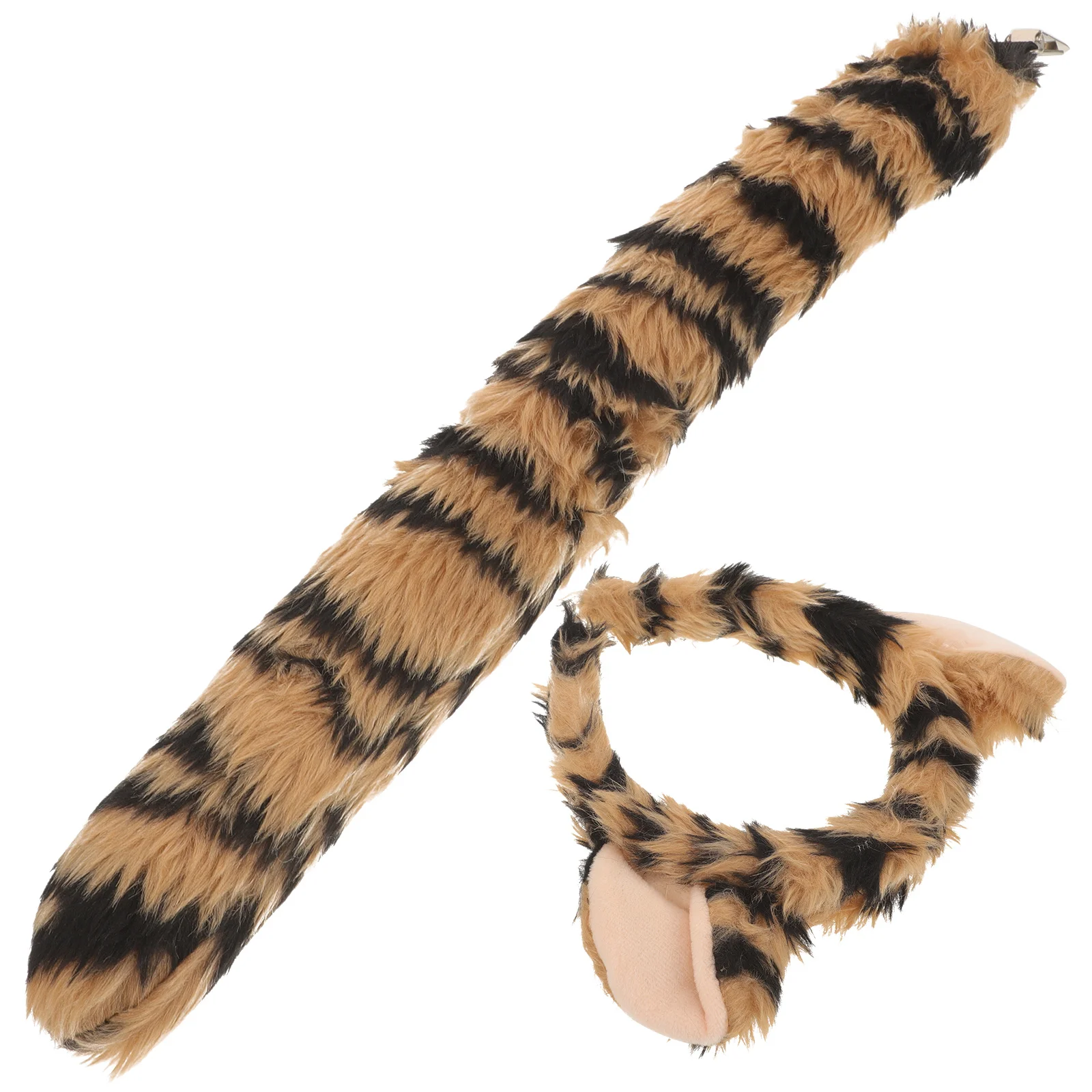 Zestaw Uszy i Ogon Zwierzęcia Wygodny, Puszysty Materiał Dekoracyjne Akcesoria Kostiumowe na Urodziny, Występy Sceniczne, Nowy Rok