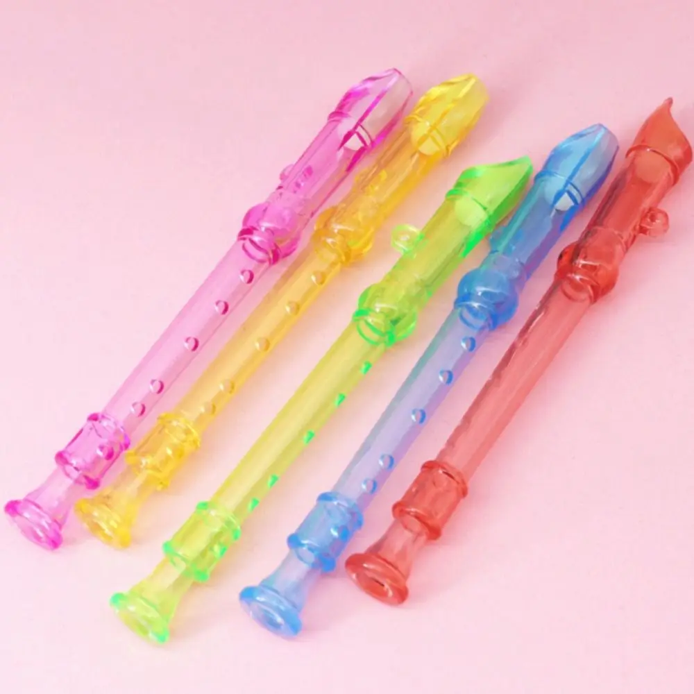 5 Pcs Colorful Mini Recorder Little Flute Random Color 6-Hole Children Practice Wind Plastic Mini Plastic Flute Kids Toy