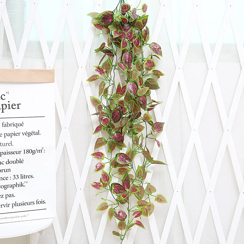 105 cm künstliche Pflanzen Ranken gefälschte grüne Blatt Efeu Kunststoff Wandbehang Faux Scindapsus Crabapple für Hausgarten Hochzeitsdekoration – Detail 9
