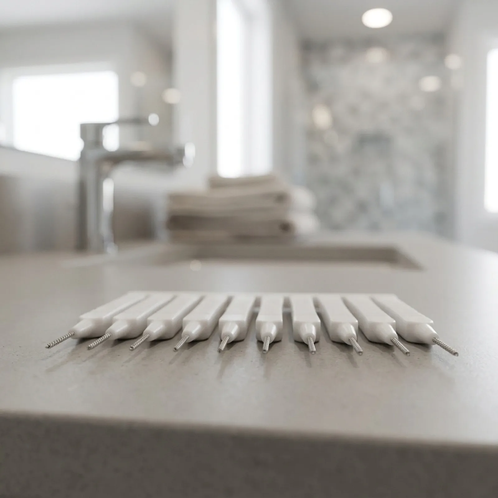 Cleaning Brush for Shower Heads Faucets and Sinks with Flexible Bristles and Sturdy Plastic Handle for Easy Grip
