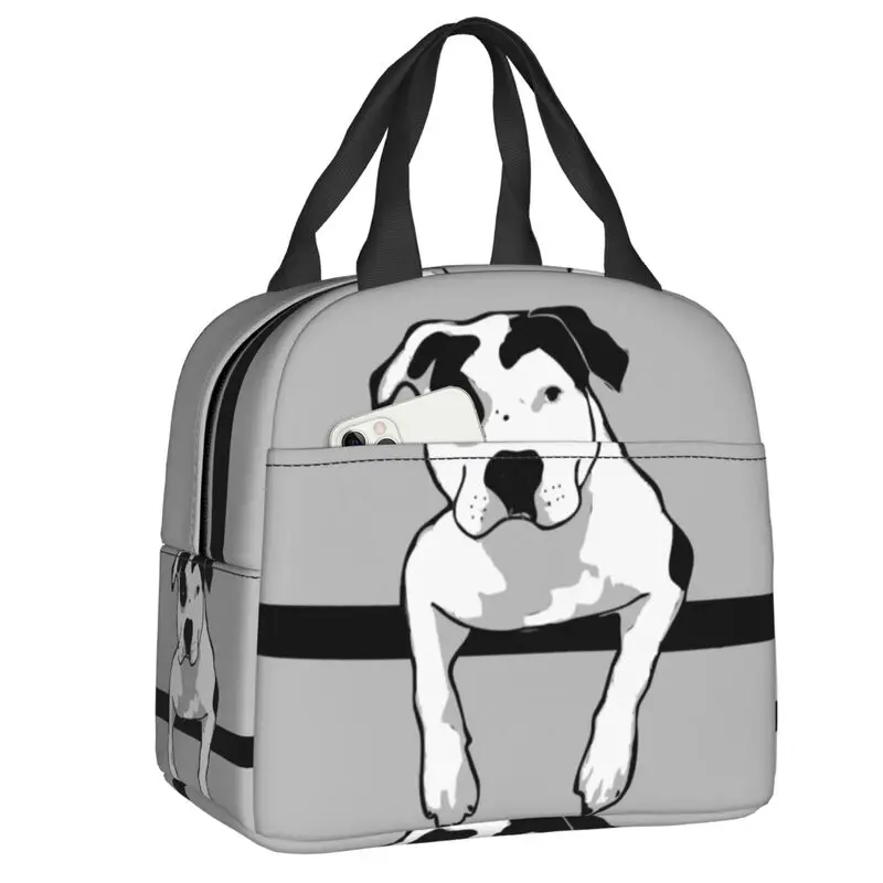 Bull Terrier Dog Thermal Insulated Lunch Bag Women Pet Lover Portable Lunch Container for Work School Travel Storage Food Box