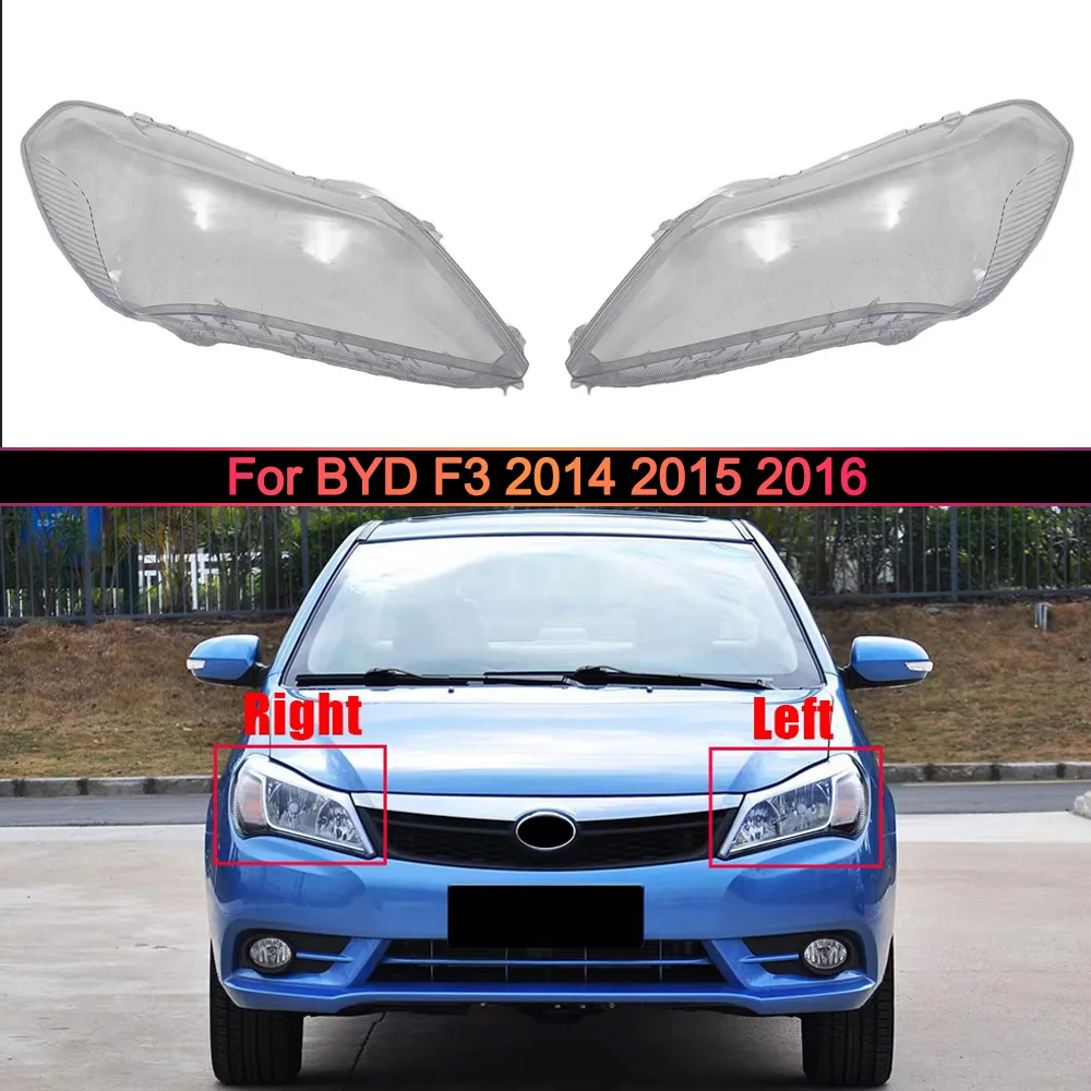 

For BYD F3 2014 2015 2016 Headlamp Cover Shade Headlight Transparent Lens Lamp Shell Masks Plexiglass Replace Original Lampshade