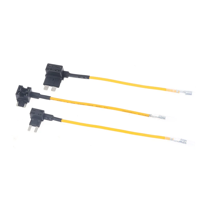 12V Fuse Holder Add-a-circuit TAP Adapter Micro Mini Standard Ford ATM APM Blade Auto Fuse with 10A Blade Car Fuse yellow line