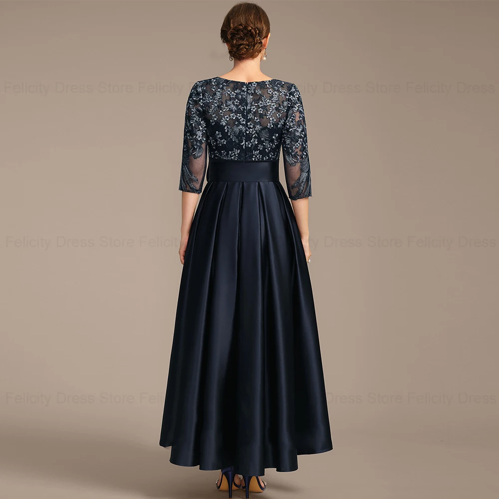 Felicity-Robes d'invité de mariage en satin A-ligne personnalisées, robes de mère de la mariée, nœud appliqué, soirée, quoi que ce soit, 2024