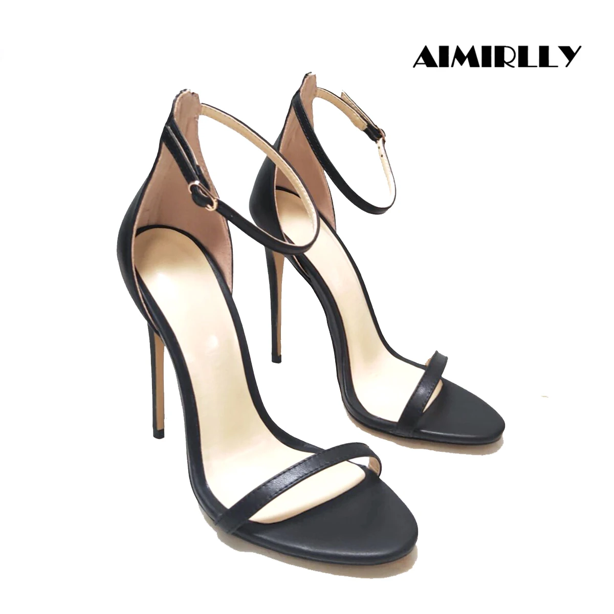 

2025 Fashion Women‘s Sandals Open Toe High Heel Shoes Cover Heel Stilettos Ladies Wedding Party Heels Black Gold Customized