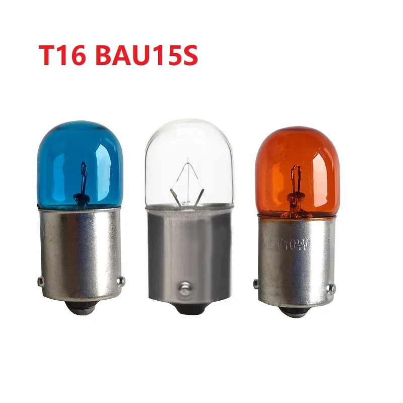 1/4/10pcs T16 Warm White Car Halogen Bulbs Signal Bulbs BAU15S 12V 10W Standard Auto Interior Light License Plate Lamps