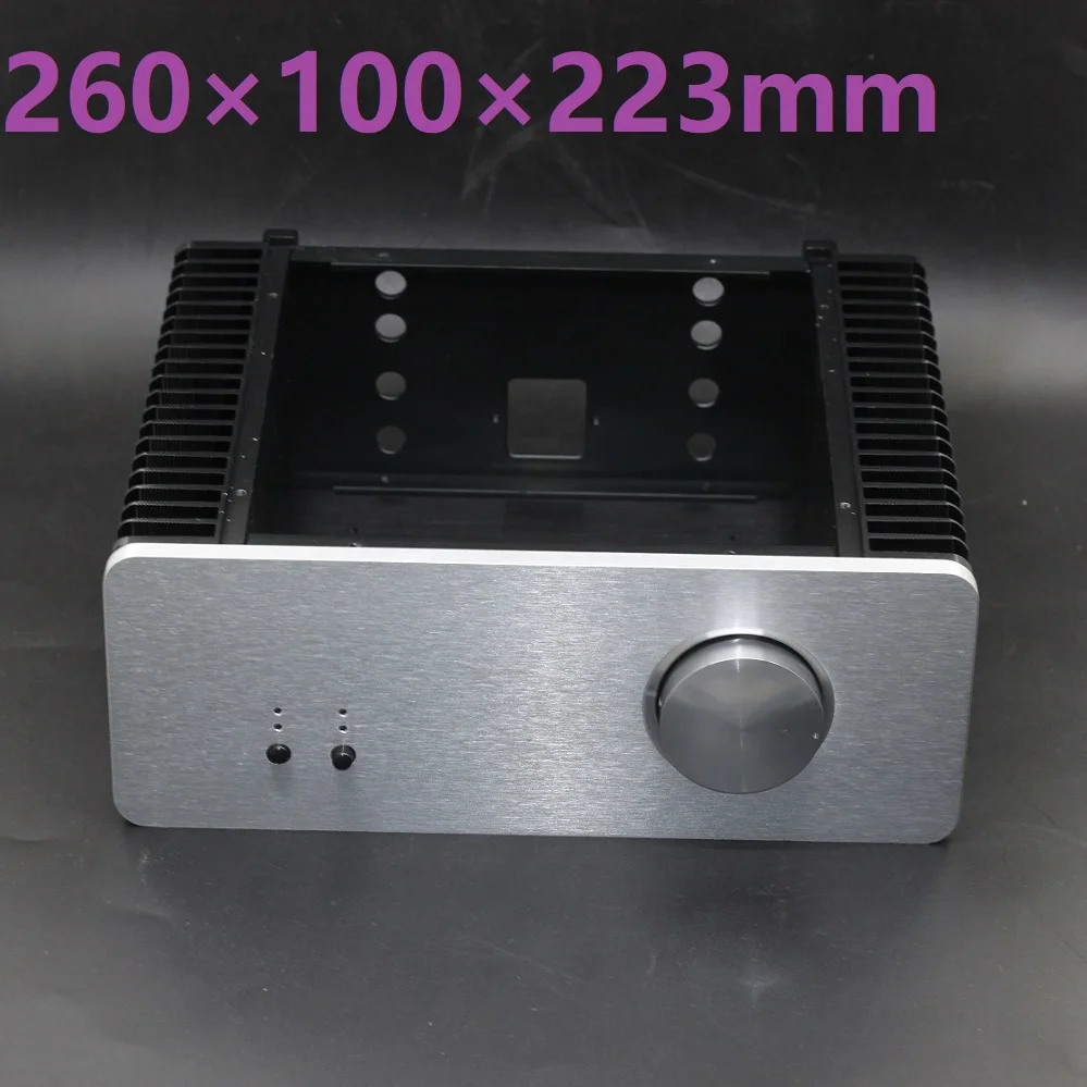 W260 H100 D223 Brushed Aluminum Chassis DIY Hi End Power Amplifier 1969 Enclosure Home Audio DAC Decoder Case Heatsink Hifi Box