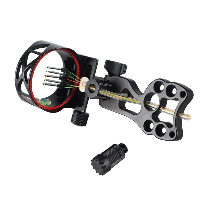 Archery Compound Bow Sight 5-Pin Fiber Optical Quick-tuning Sight Aluminum Alloy for Outdoor Hunting Bow Shooting Accessories