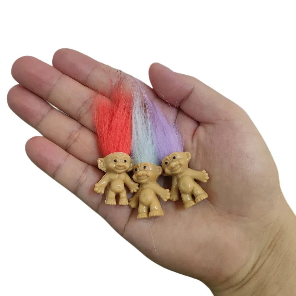 5PCS Mini Troll Dolls PVC Vintage Trolls Lucky Doll Mini Action Figures Toppers Chromatic Adorable Cute Little Guys Collection