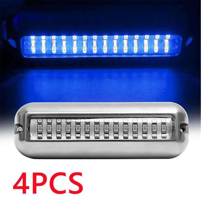 4 STKS Onderwaterlicht Speedboot Bootverlichting 42 LED Navigatieverlichting Boot Marine Spiegellicht RVS Jachtaccessoires
