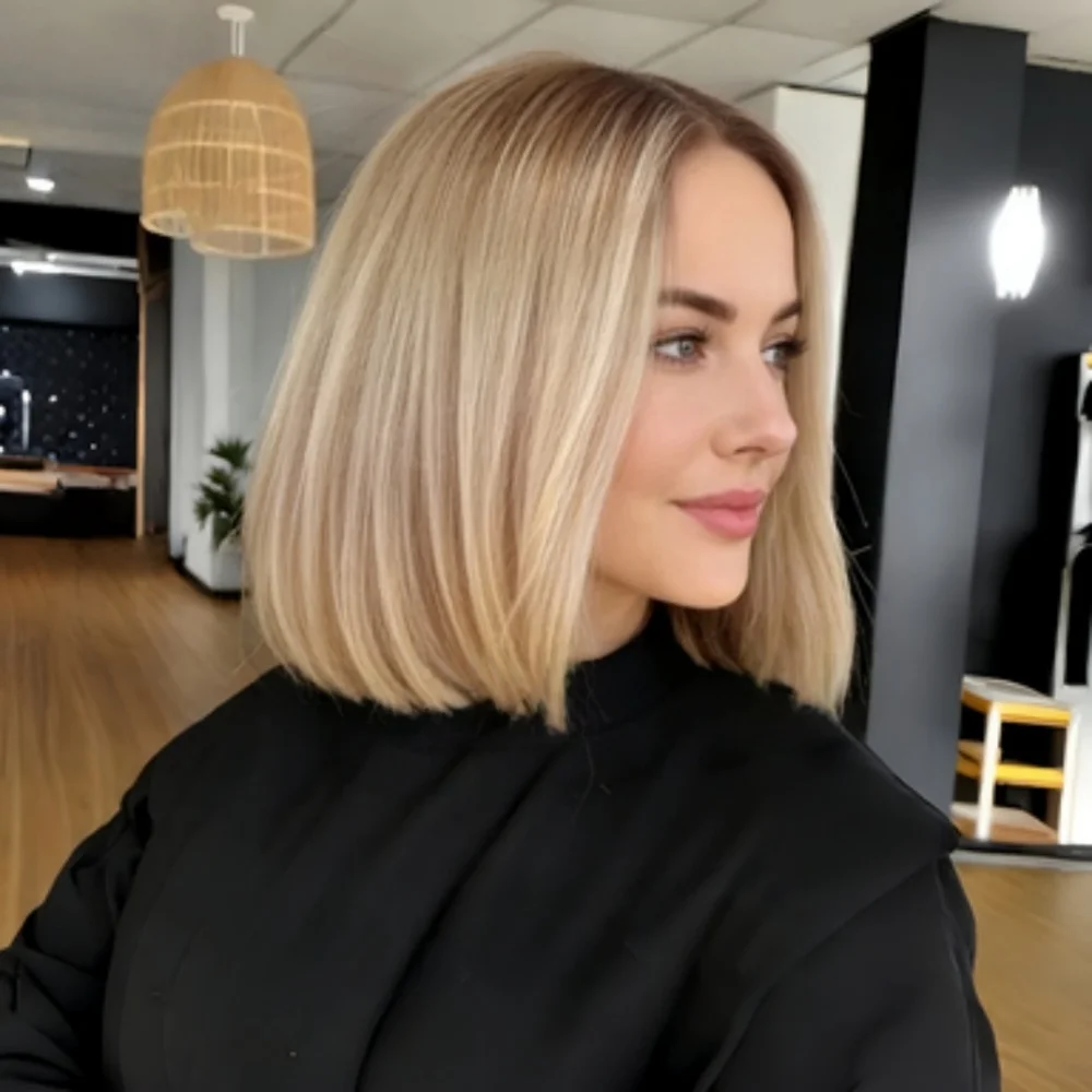 

14-дюймовый парик из 100% натуральных волос, светлый блонд, прямые волосы, плотность 150%, 13x4, с кружевной передней частью, с эффектом натуральной линии роста волос, предварительно выщипанный, мягкий парик