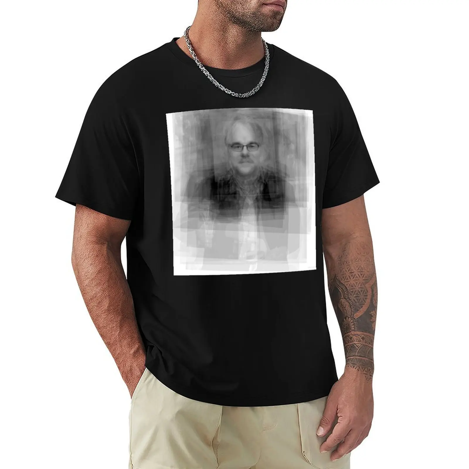 Philip Seymour Hoffman Portrait T-Shirt Big Size Crew Neck T-Shirt