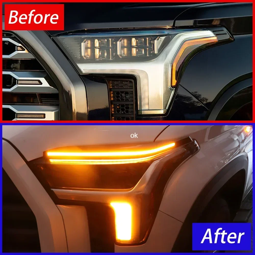 

For Toyota Tundra Sequoia 2022-2023 Auto Headlights Assembly Upgrade Dynamic LED Daytime Running Light Car Accessories