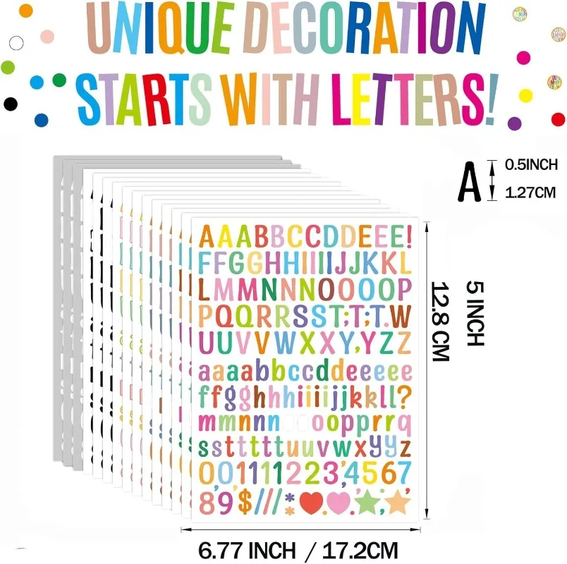

10pcs 12.8x17.2cm Alphabet Stickers, Small Size Greeting Cards, Decorative Letter Stickers for Clipping Books