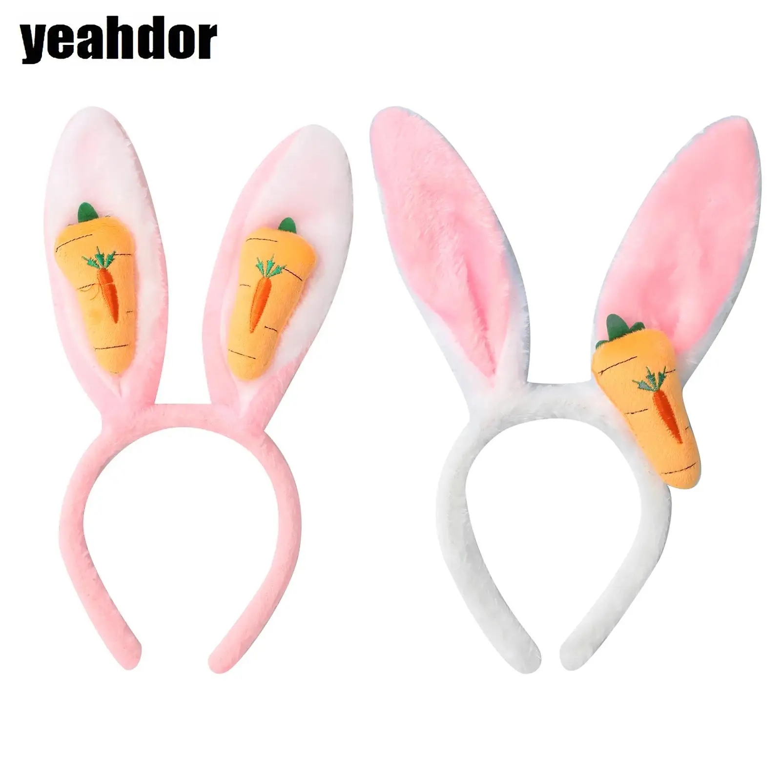 

Adults Kids Cute Rabbit Headband Bunny Ears Carrot Headwear for Party Cosplay Photography Stage Performance