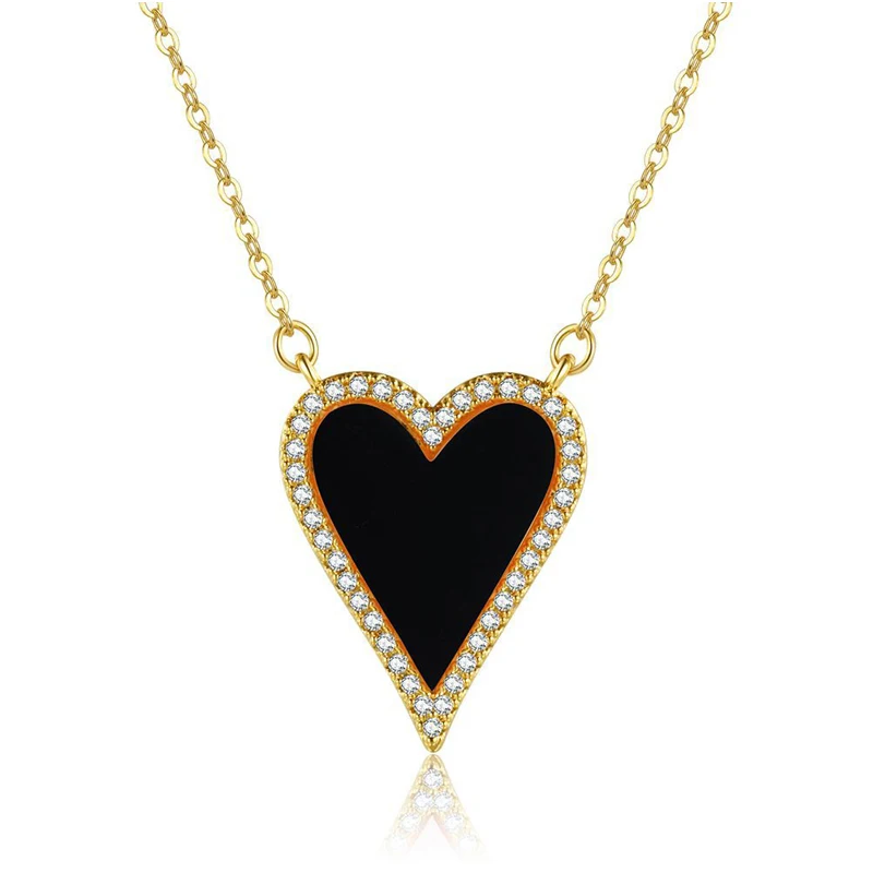 2023 Vintage Natural Stoen Heart Pendant Zircon Necklace For Women Girl Clavicle Chain Choker New Fashion Jewelry Gift Party