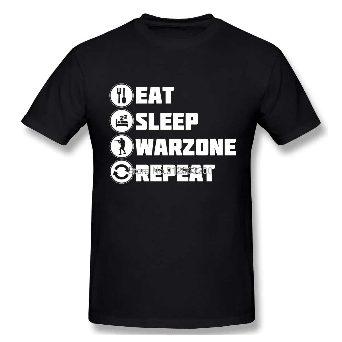 CaII Of Doty Eat Sleep Warzone Repeat Tshirt Man T Shirt Shirts Cotton Summer Tops Tshirts Short Sleeves Tees T-Shirt Woman