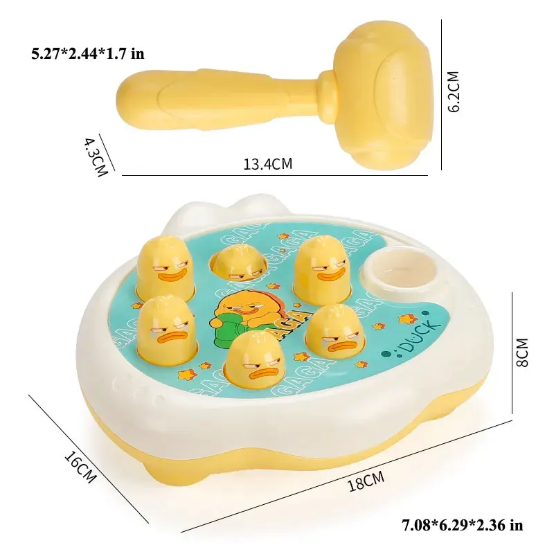 Ente/Frosch/Schwein Baby Spielzeug Montessori Lernspiel Lernpuzzle Geschenk für 12–24 Monate Kleinkind Junge/Mädchen mit Hammer