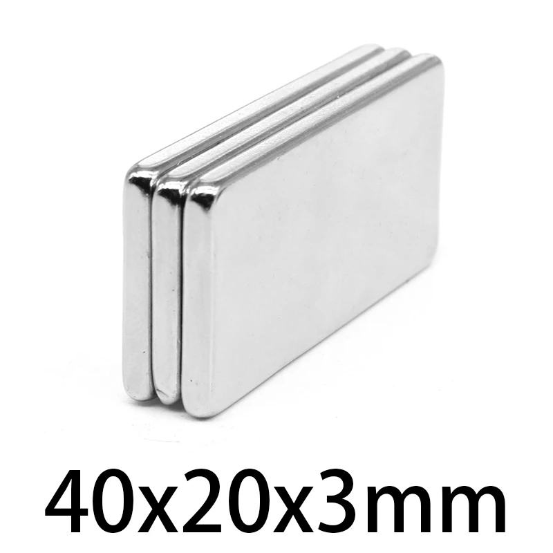 2/5/10/20/50PCS 40x20x3 Block Search Magnet N35 Quadrate  Strong Neodymium Fridge Magnet Permanent  NdFeB Magnet 40*20*3mm