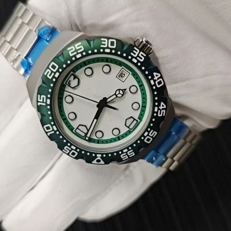 ساعة ميكانيكية أوتوماتيكية فاخرة للرجال سوار فولاذي غير قابل للصدأ كريستال الياقوت مقاوم للماء 100 متر هيكل عظمي مضيء تقويم