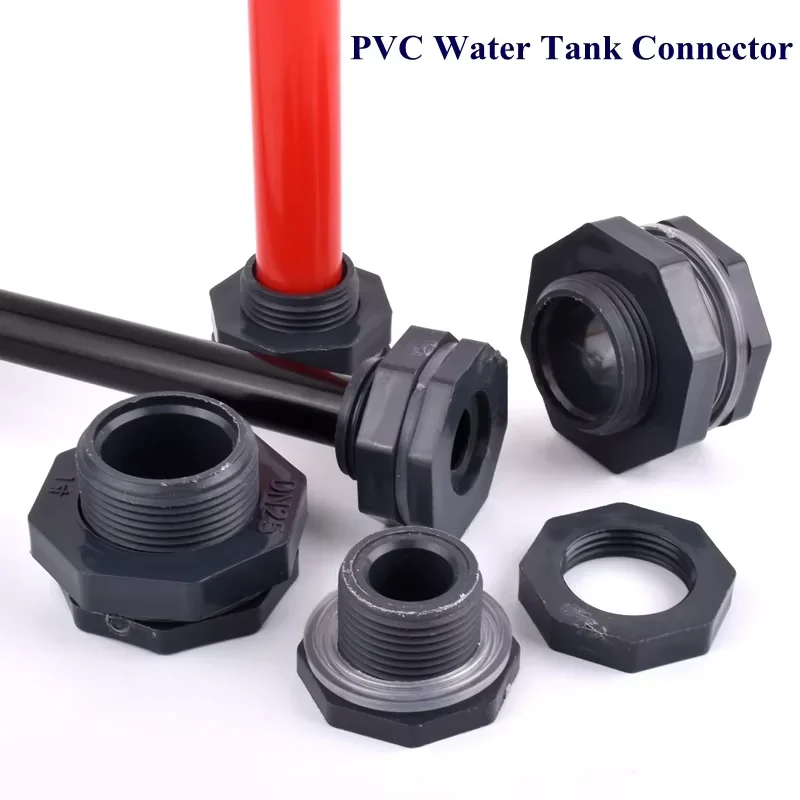 UPVC Water Tank Connector Double Socket Joint High Pressure Plastic Water Tower Fitting Aquarium Adapter with Internal Thread