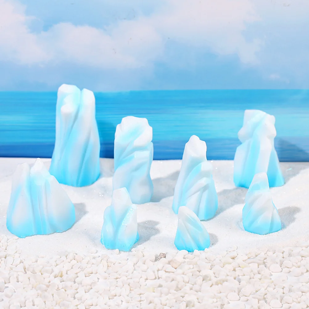 

8 Pcs Iceberg Micro Landscape Models Tiny Floeberg Ornament Decoration Miniature Fish Tank Figurine Resin Statue