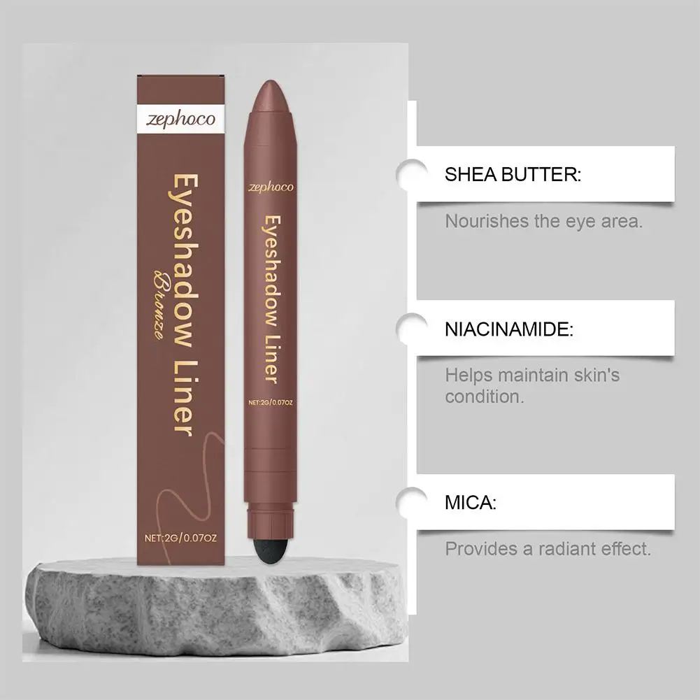 2 w 1 Trwały Matowy Gładki Błyszczący Makijaż Oczu Kredka do Oczu Brokatowe Cienie do Powiek Kosmetyki Wodoodporny Eyeliner
