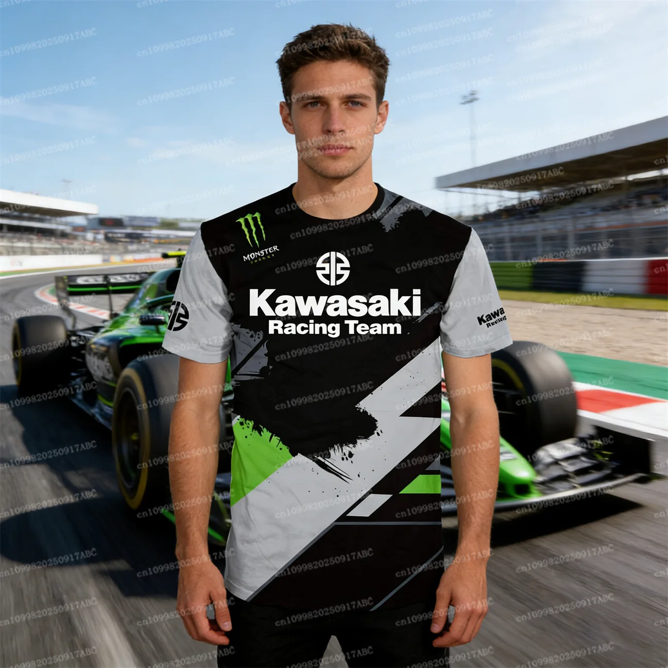 

（Kawasaki ）3D Print Breathable T-shirt Summer Men's Tshirt Y2K Kawasaki T-Shirt Men Fashion Racing Team Motorcycle Kawasaki Logo