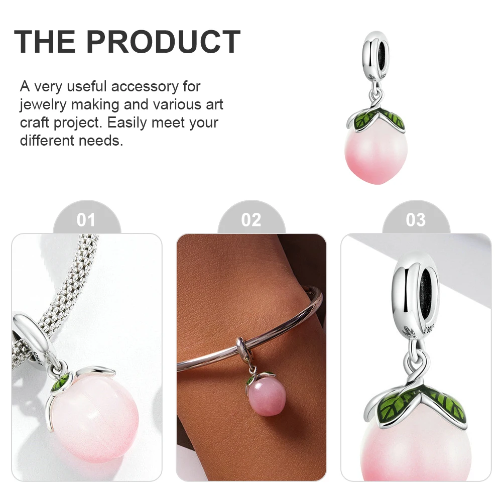

Peach Pendant Fruit Charms Jewelry Necklace Pendants for Making Colored Cute Bracelets