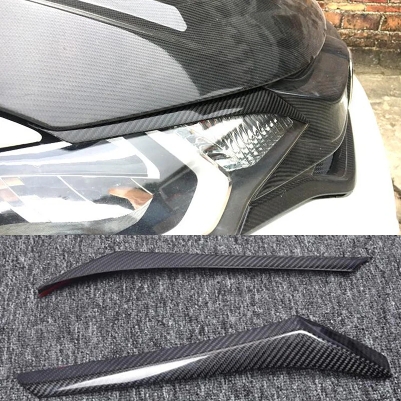 FOR Honda Fit Car Headlight Lamp Brows Eyebrows Carbon Fiber 2014 -2020 Honda Jazz High Quality Lips Brows Auto Parts Refit