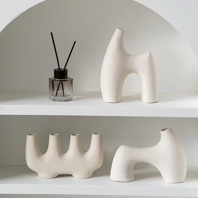 

Ceramic Vase, Irregular Art, H-shaped Flower Vase, Living Room Flower Arrangement, Homestay, Hotel, TV Cabinet, Home Decoration