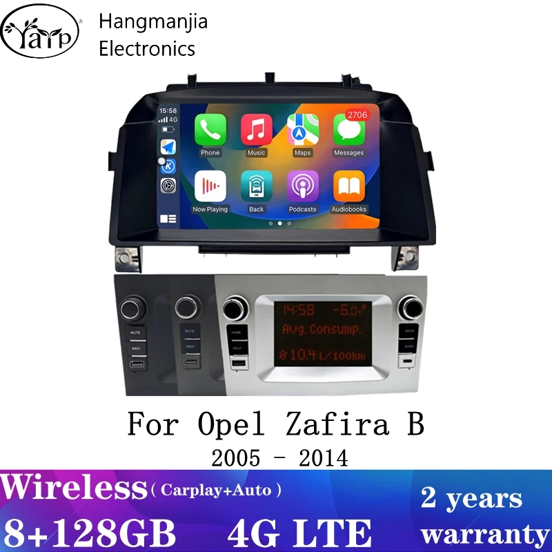 

hangmanjia Android15 Wireless CarPlay Android Auto Radio for Opel Zafira B 2005 - 2014 4G Car Multimedia GPS 2din autoradio