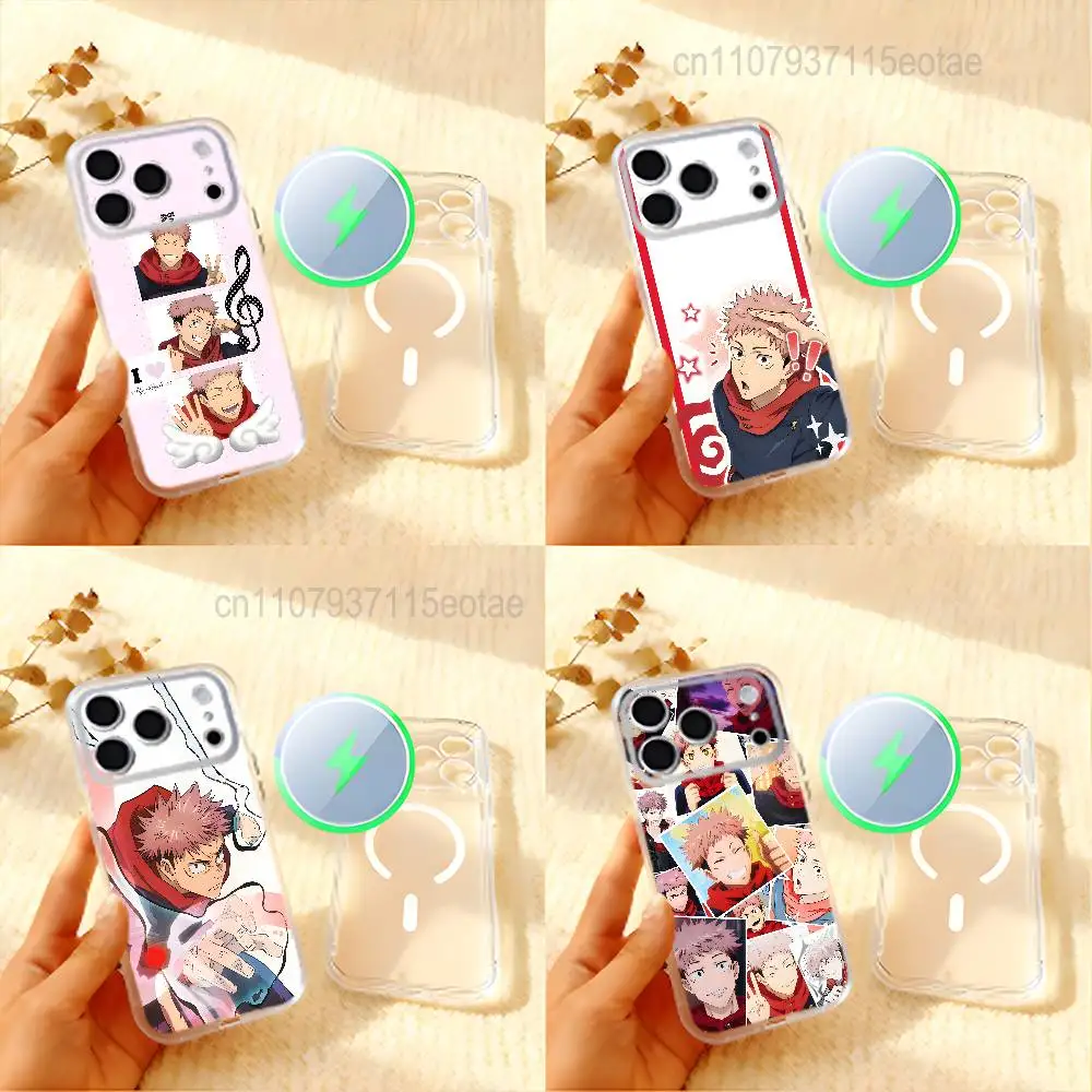 Anime I-Itadori Yuji Phone Case For iPhone 17,16,15,14,13,12,11 Pro,Max,Plus,Mini,Air,E Magnetic Frosted Clear