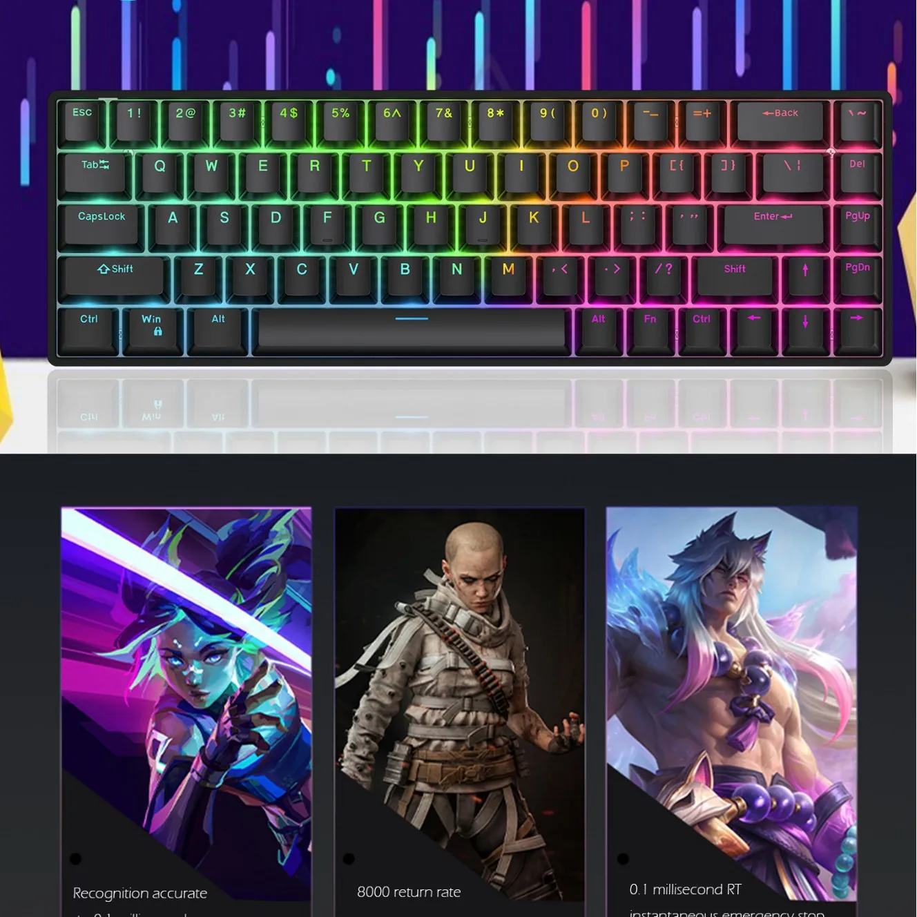 Raven68 Hot Swappable Wired Magnetic Axis Mechanical Keyboard 8K Return Rate Custom Key Range Electronic Sports Gaming Keyboard